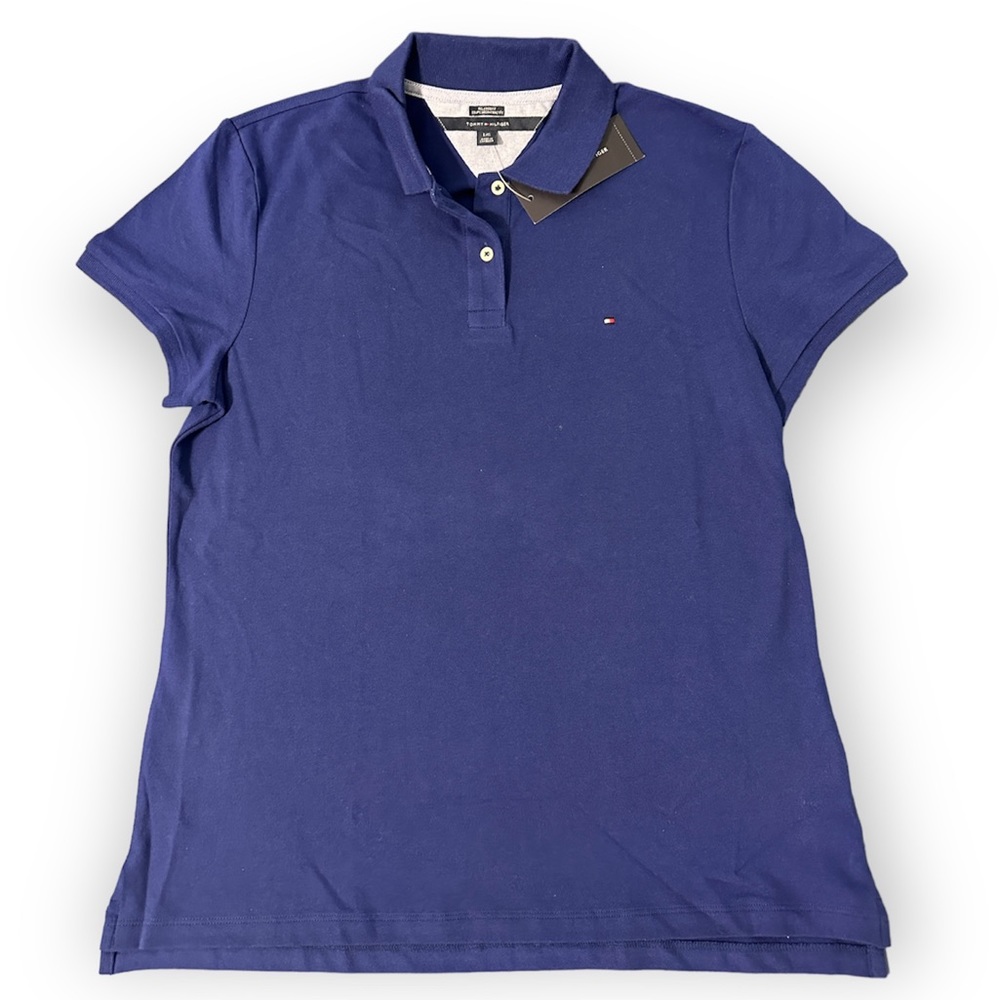 Tommy Hilfiger Womens Navy Blue Relaxed Fit Polo NWT